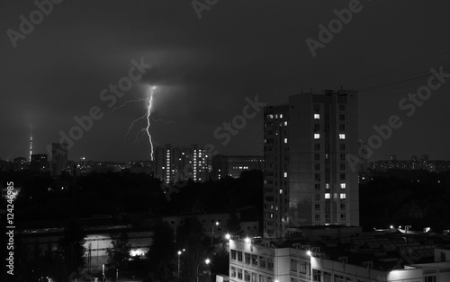 lightning in the sky black and white