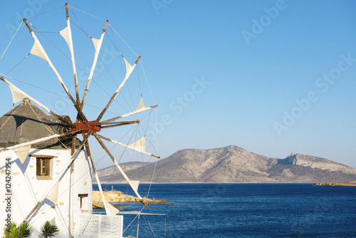 Greece, Koufonissi, Wind mill at the Aegean Sea photo