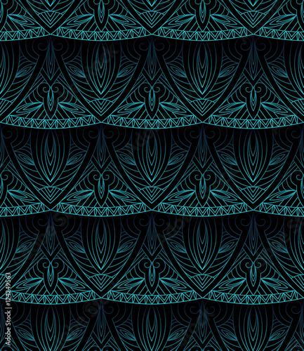 tribal shamanic geometric seamless pattern, easily customizable color palette, use gradient, opacity masks, clipping mask, vector
