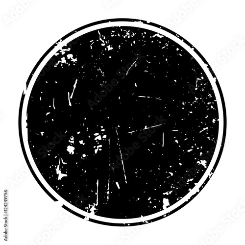 Grunge black blank rubber stamp template