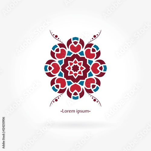 Vintage beautiful circular logo for boutique, interior. Simple geometric Mandala