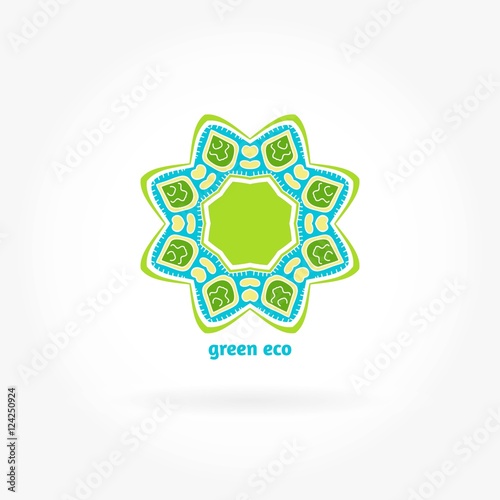 Logo for organic products, cosmetics. Company logotype, mark, emblem, element. 