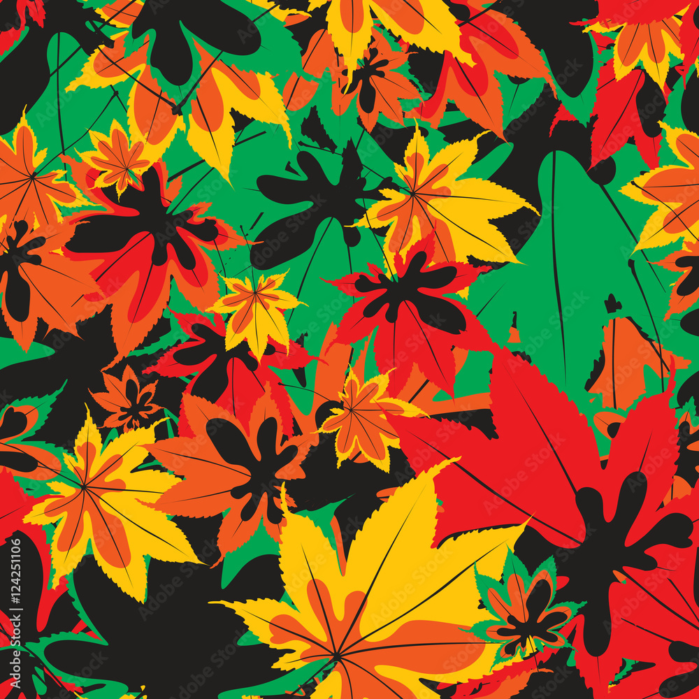 Autumn seamless pattern of leaves. Falling leaves. Autumn retro pattern. Autumn seamless pattern of leaves. Falling leaves. Autumn retro pattern.