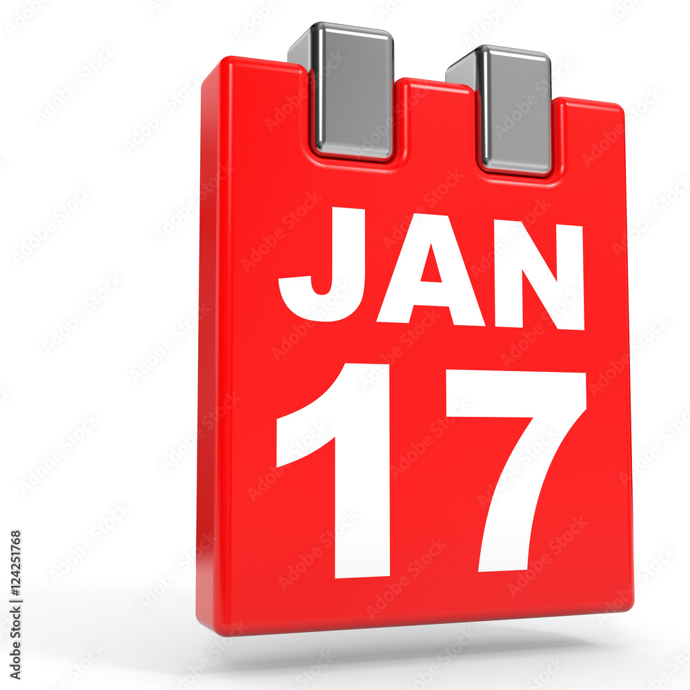 January 17. Calendar on white background. January 17. Calendar on white background.