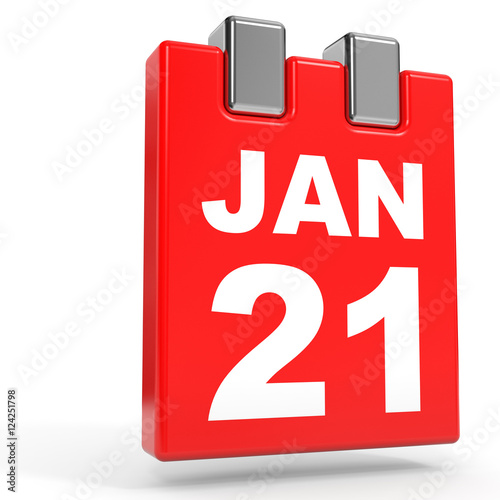 January 21. Calendar on white background.