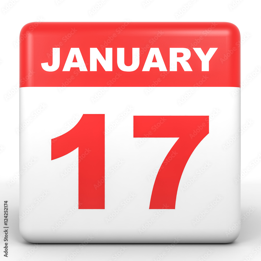 January 17. Calendar on white background. January 17. Calendar on white background.