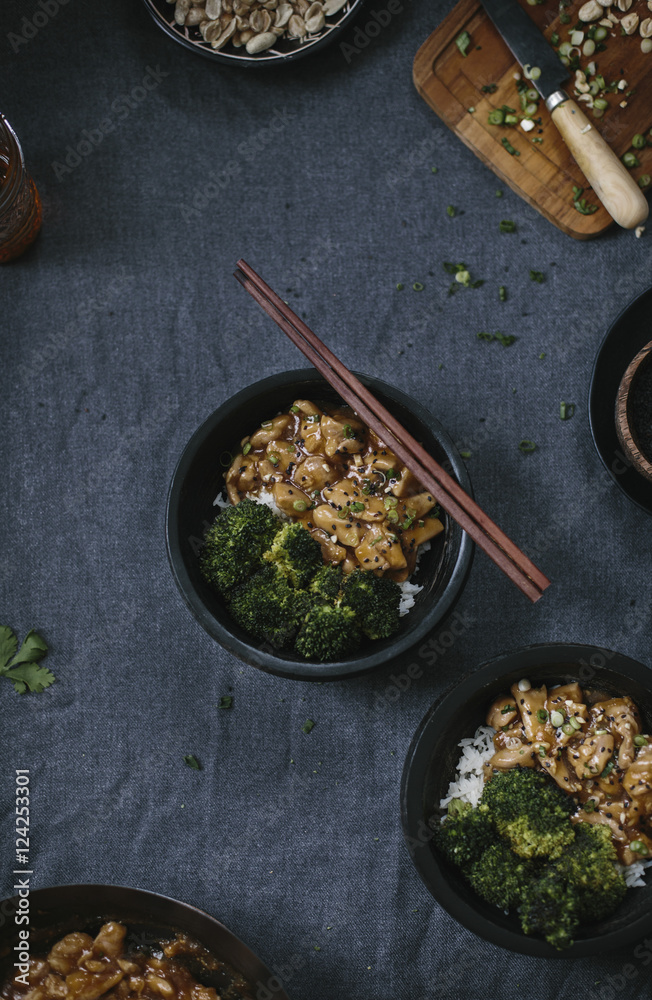 Chicken stir fry with roasted broccoli Chicken stir fry with roasted broccoli
