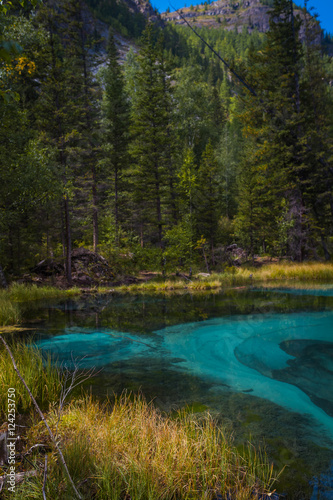 Geyser mountain lake with blue clay © kuzovkov