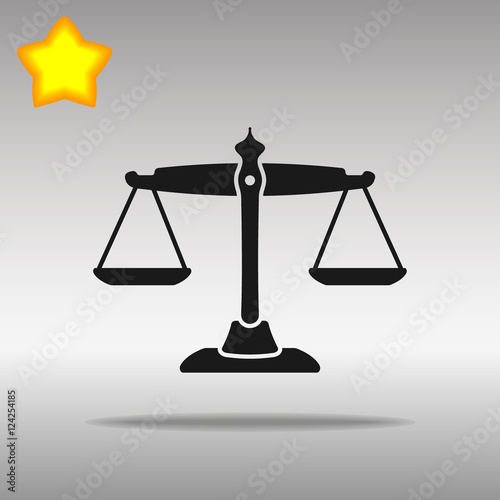 black Scale of justice Icon button logo symbol concept high quality
