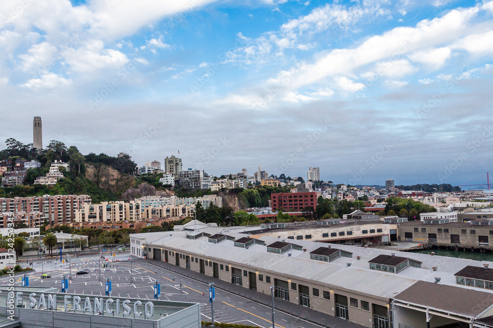 Coit Tower and San Francisco Beyond Port