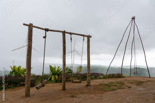 The Swing ancient in cloudy day at Khao Kho, Phetchabun Province