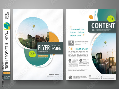 Green abstract circle cover book portfolio presentation poster.Brochure design template vector.City design on A4 brochure layout. Flyers report business magazine poster layout portfolio template.