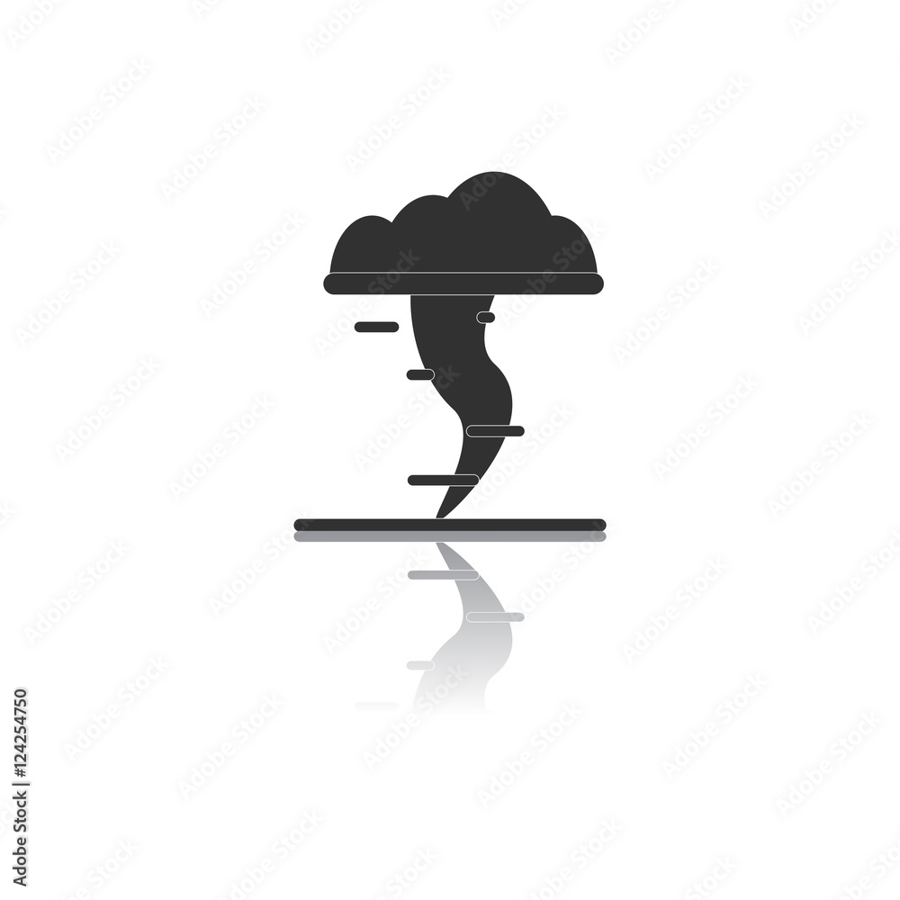 Black and white Vector illustration in flat design of Tornado Stock ...