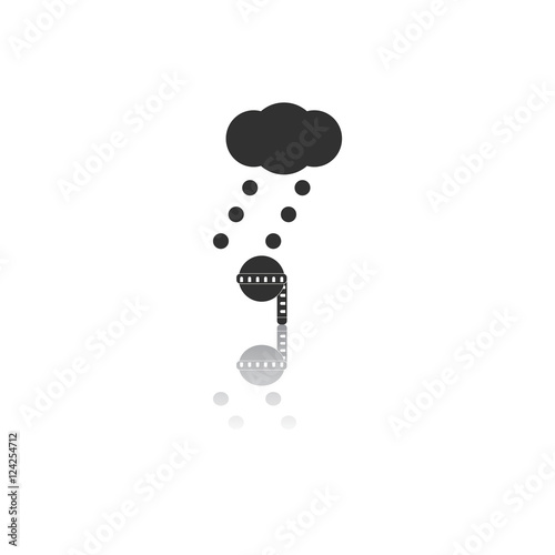 Black and white Vector illustration in flat design of measure diameter of hail