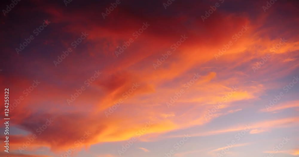Wide shot of cloudscape during sunset