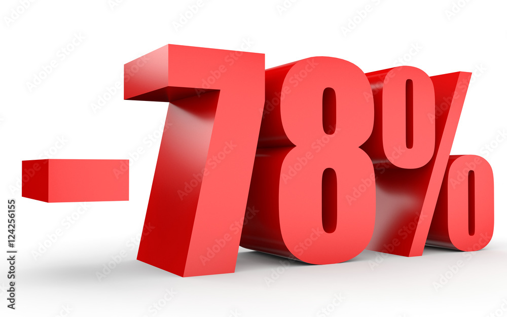 Discount 78 percent off. 3D illustration on white background. Discount 78 percent off. 3D illustration on white background.