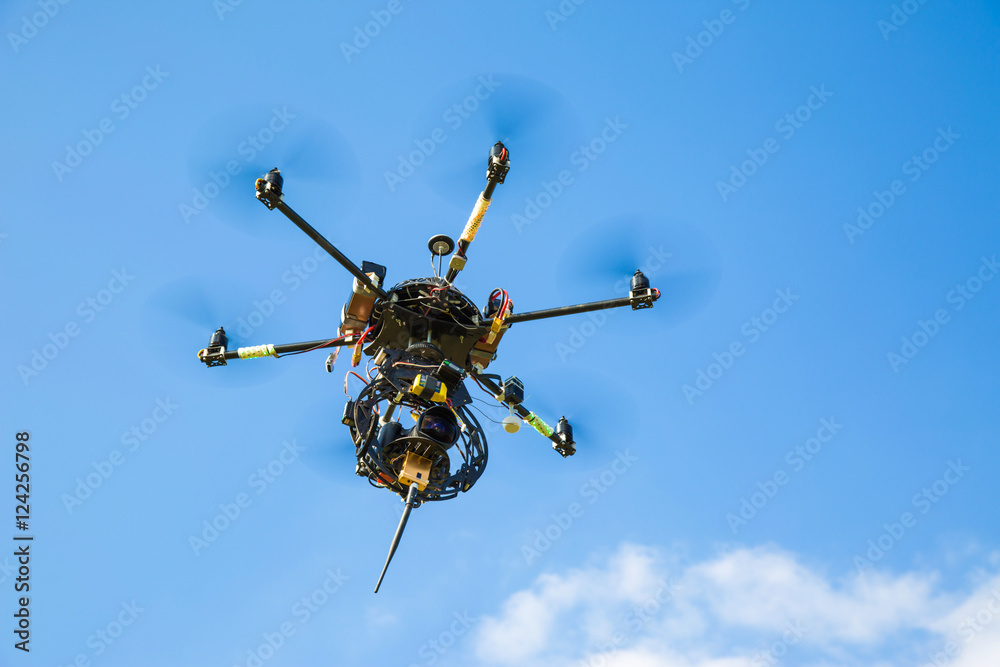 The drone in the sky with a camera The drone in the sky with a camera