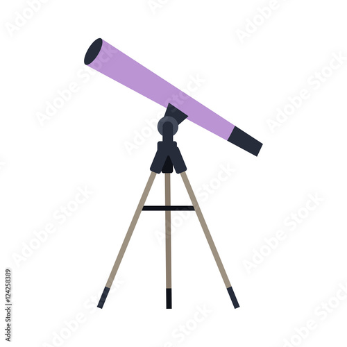 Telescope Vector Illustration in Flat Style Design  Web