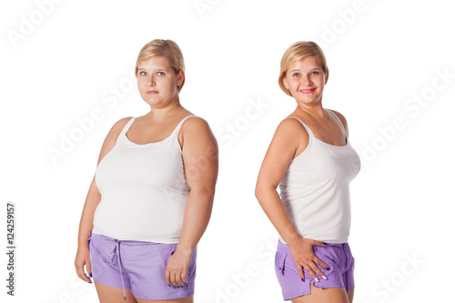 Obraz na plátně before and after weight loss