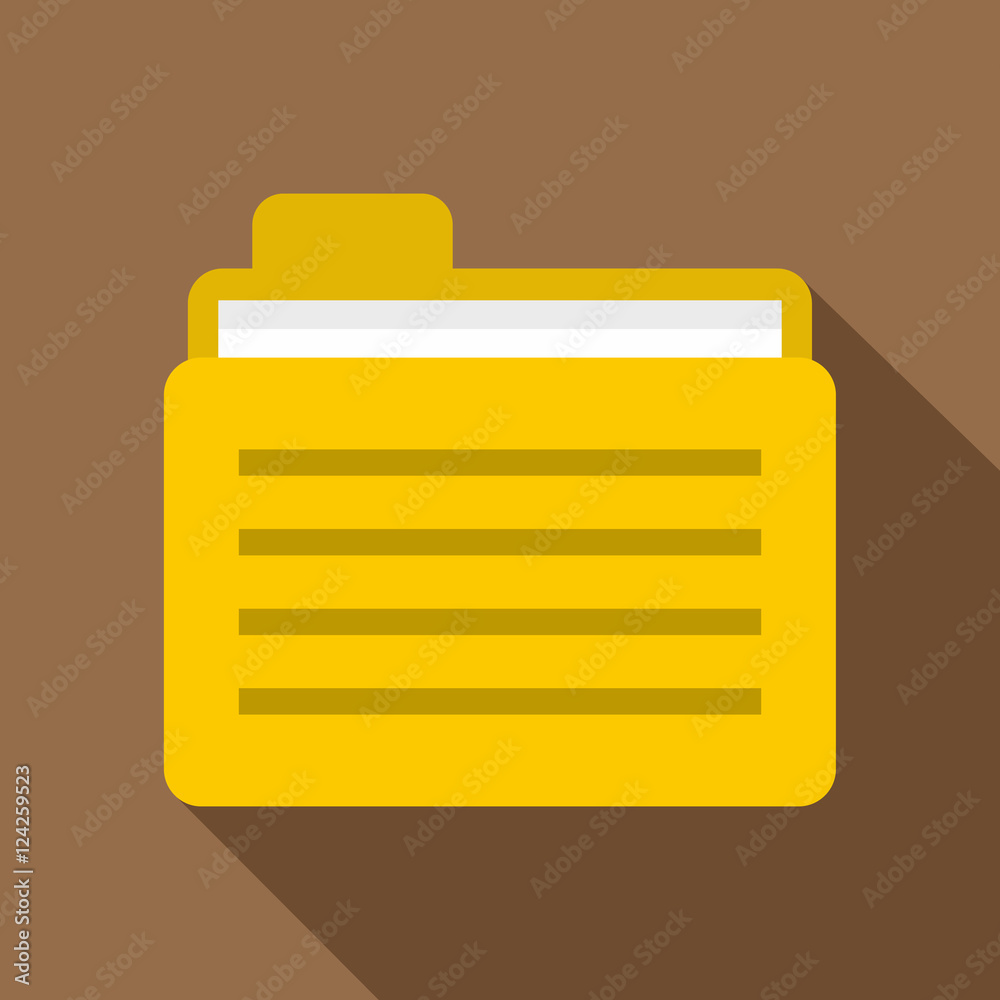 Yellow file folder icon. Flat illustration of yellow file folder vector icon for web isolated on coffee background Yellow file folder icon. Flat illustration of yellow file folder vector icon for web isolated on coffee background