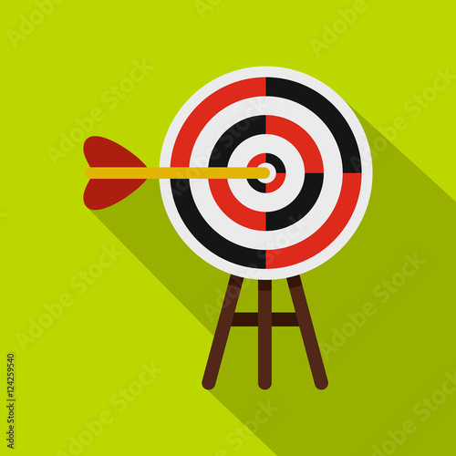 Target icon. Flat illustration of target vector icon for web isolated on lime background