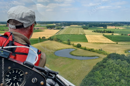 Sailplane pilot at landing