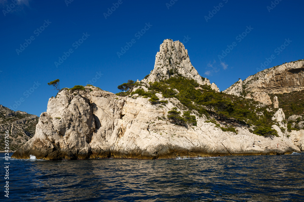 Vue from the sea on Calanques de Cassis, Calanques de Marseille, Provence, France Vue from the sea on Calanques de Cassis, Calanques de Marseille, Provence, France