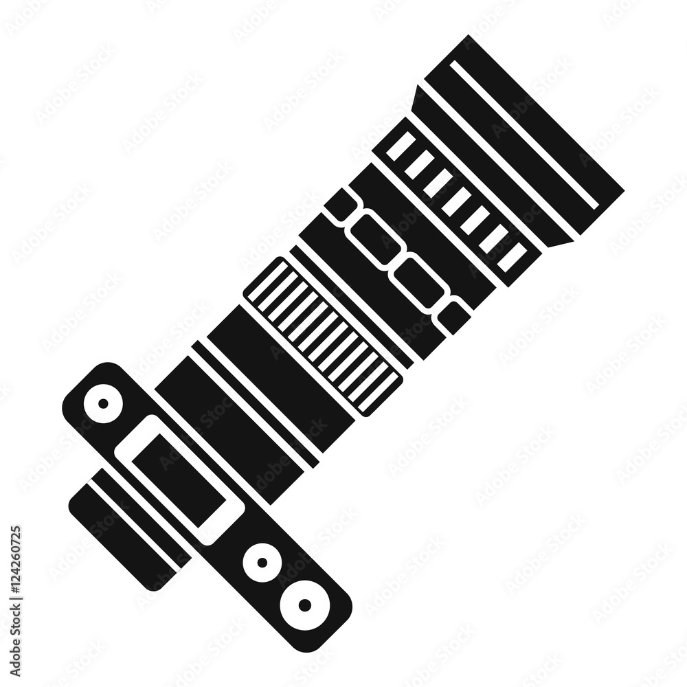 Dslr camera with zoom lens icon. Simple illustration of dslr camera with zoom lens vector icon for web Dslr camera with zoom lens icon. Simple illustration of dslr camera with zoom lens vector icon for web