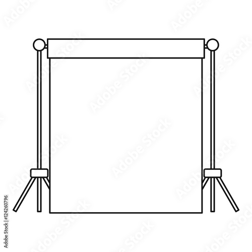 Backdrop stand with backdrop icon. Outline illustration of backdrop vector icon for web