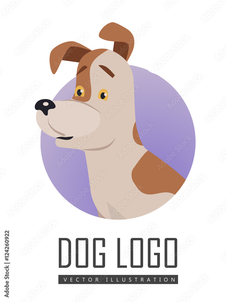 Dog Vector Logo in Flat Style Design Dog Vector Logo in Flat Style Design