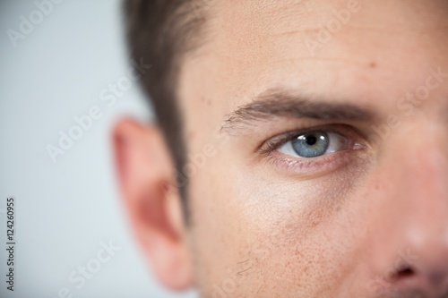 Man wearing contact lens