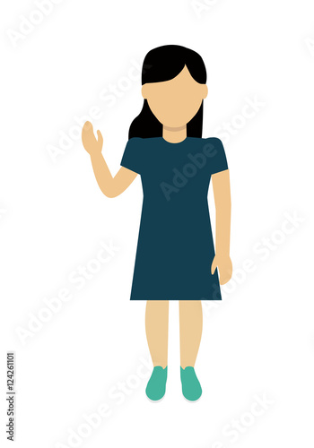 Girl Character Template Vector Illustration.