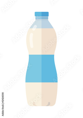 Bottle of Fresh Milk Flat Style Vector Illustration