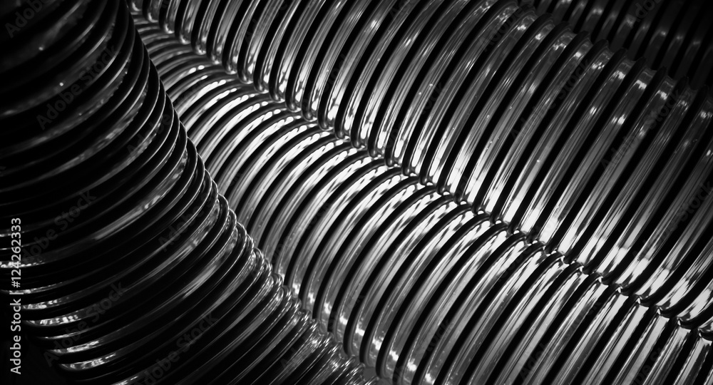 Industrial black and white pipe close-up background 