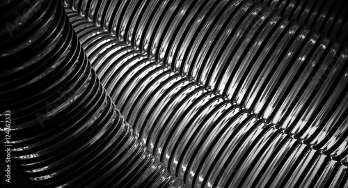 Industrial black and white pipe close-up background 