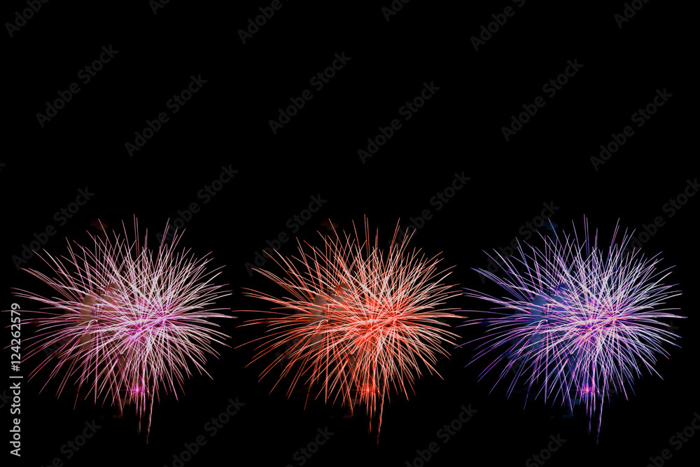 A Spark of black background firework festival and happy new year