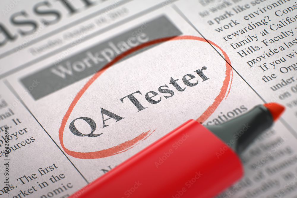 Obraz premium QA Tester Hiring Now. 3D.