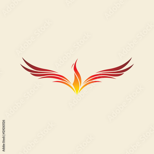 Abstract phoenix bird flame logo design vector inspiration custom logo design illustration	 photo