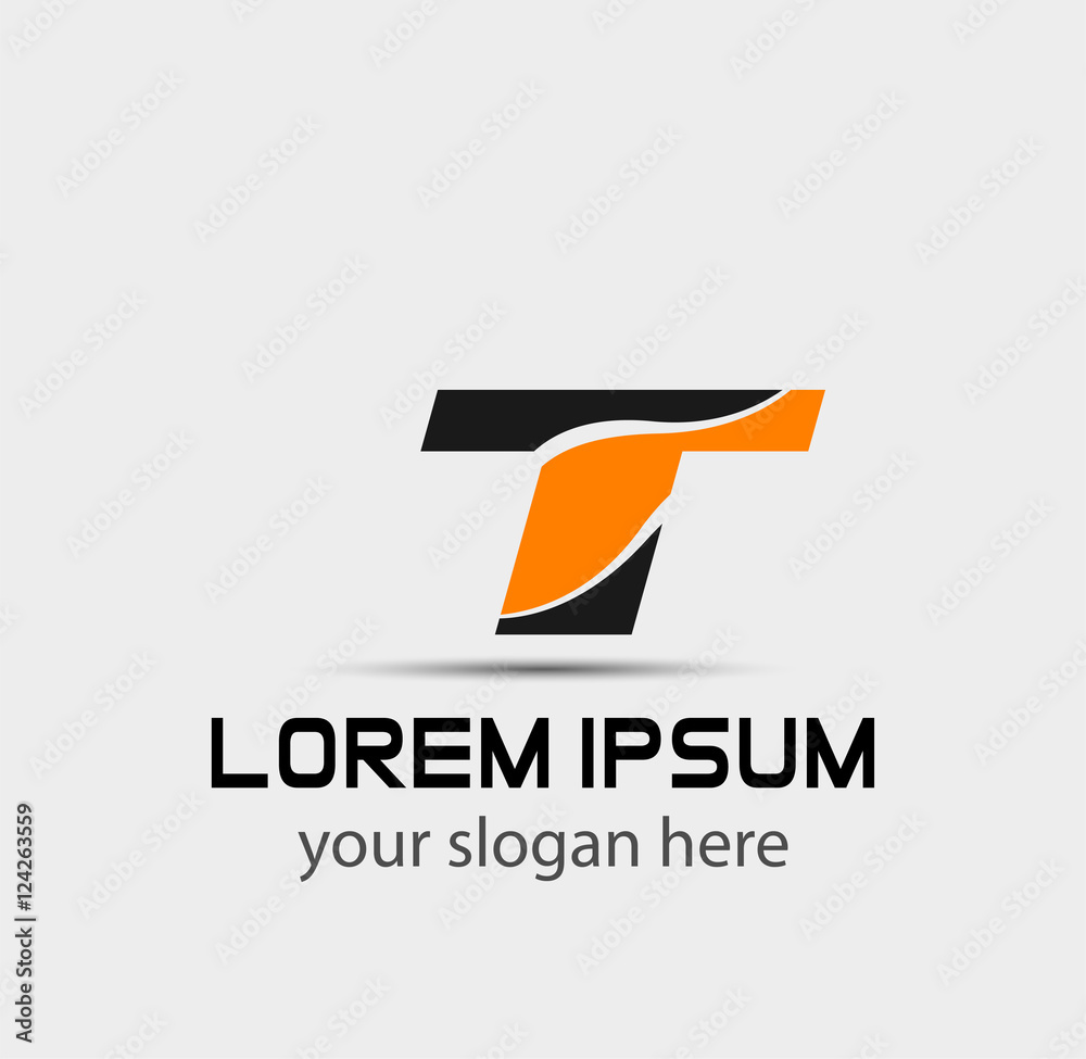 Vector illustration of abstract icons based on the letter T
