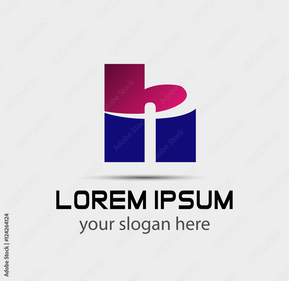 Letter H logo icon design template elements
