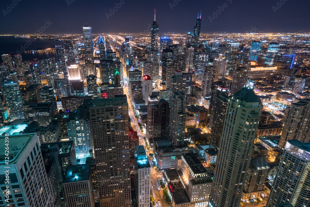 Above the Chicago Night Skyline