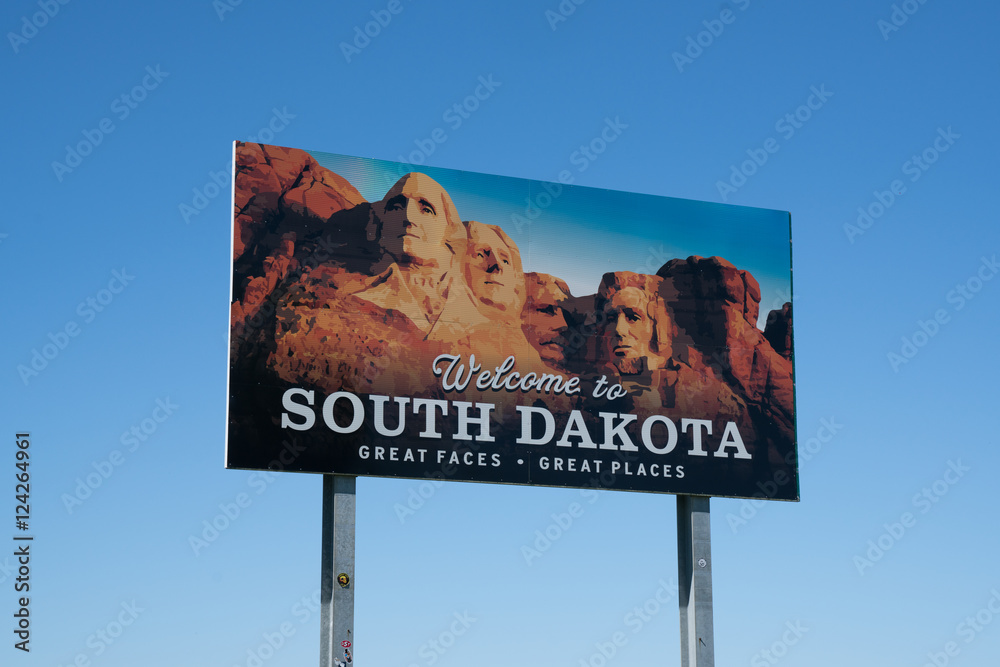 Welcome to South Dakota sign - obrazy, fototapety, plakaty 