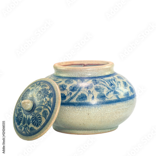 a traditional chainese porcelain with in blue colored