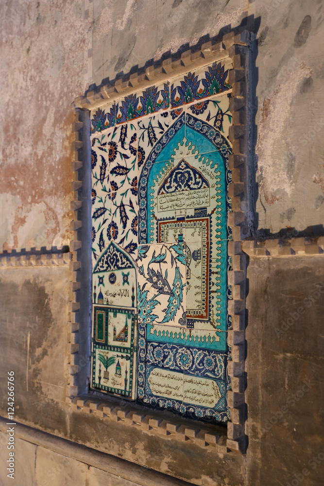 Blue Tile in Hagia Sophia museum, Istanbul