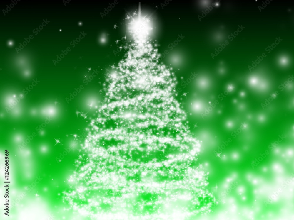 Glowing Christmas Tree ,  Background for Holidays