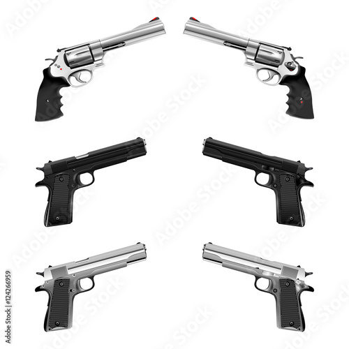 weapon pistol and revolver