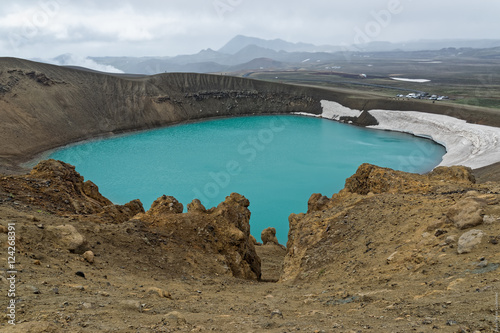 Cratère Víti, dans la zone volcanique du Krafla, en Islande.