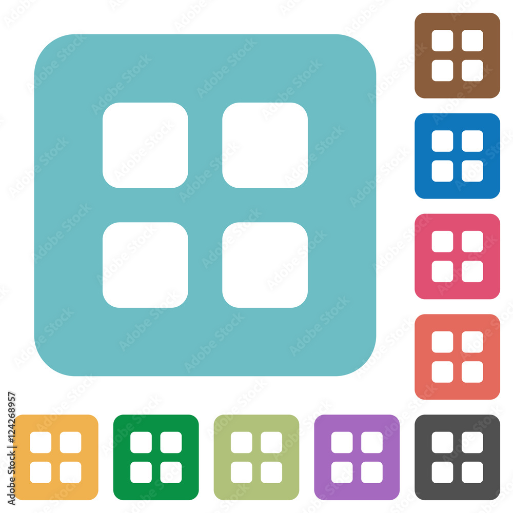 Flat large thumbnail view icons Flat large thumbnail view icons