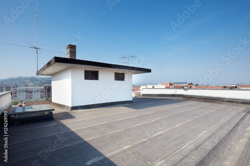 Large rooftop balcony in a sunny day