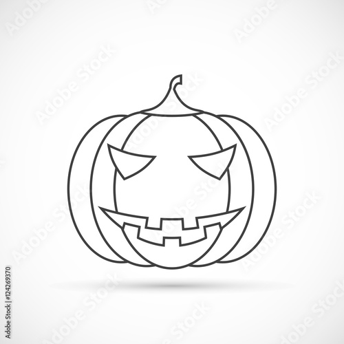 Bild auf Leinwand Helloween pumpkin outline icon
